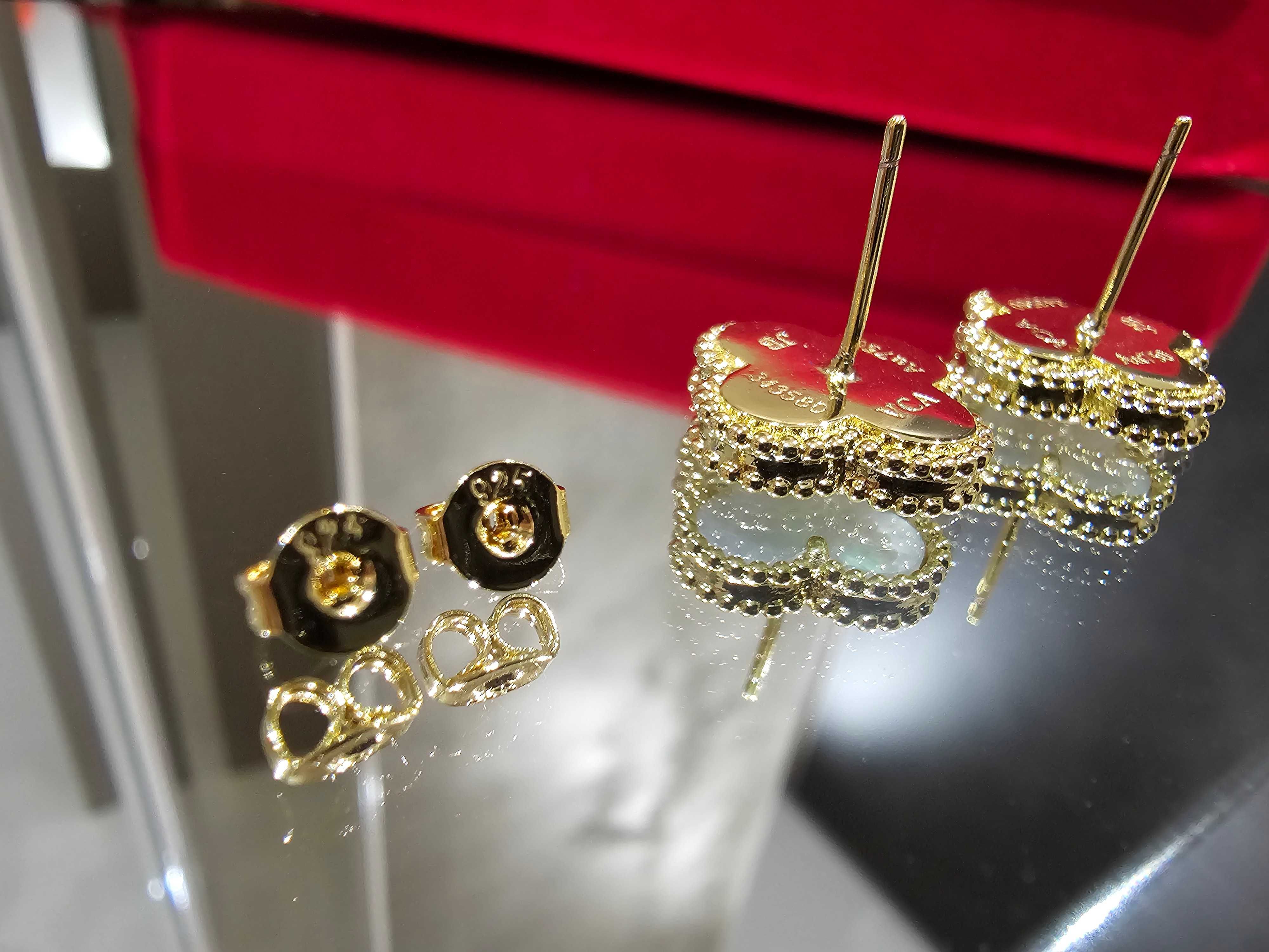 Van Cleef & Arpels VCA Gold Tiger Eye Vintage Alhambra Дамски Обеци
