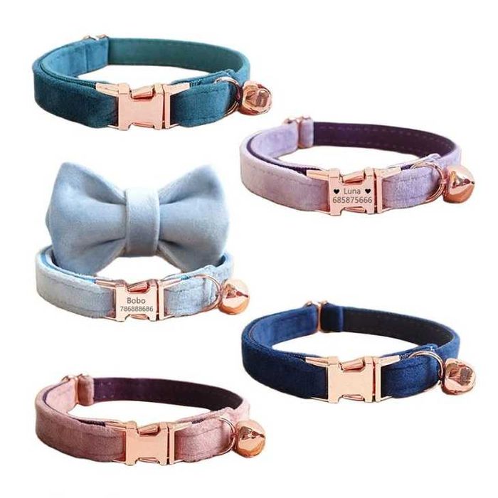 Ошейник для кошек и собачек, регулируемый, с колокольчиком