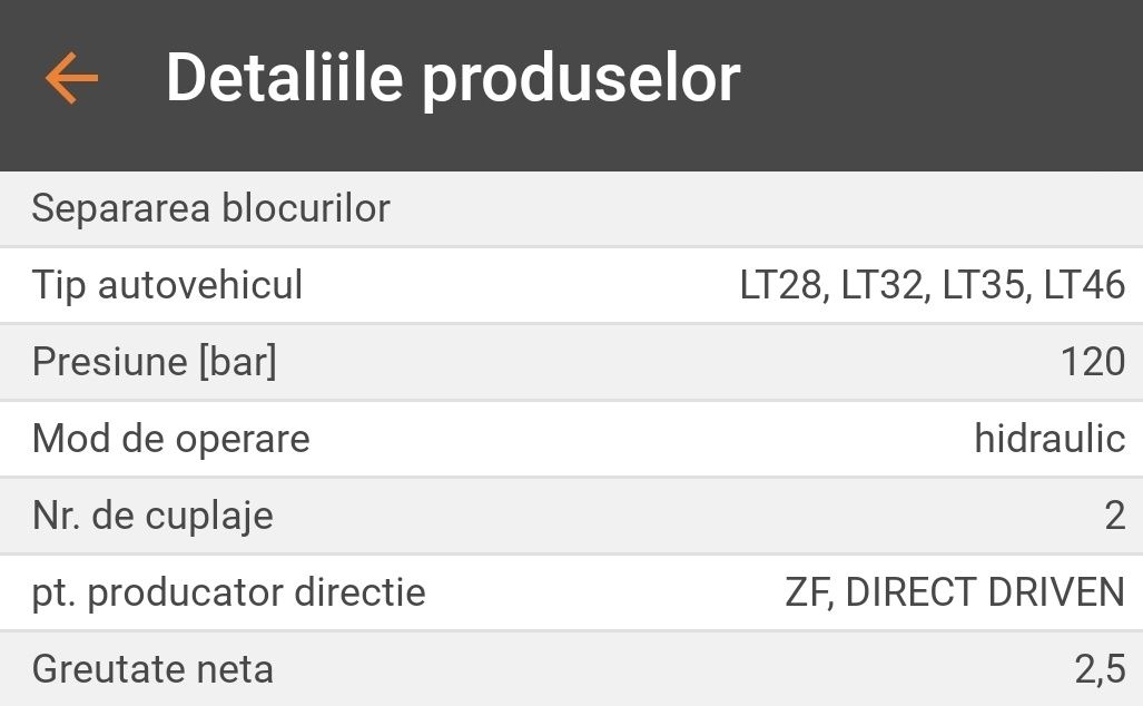 Pompa servo Lt 2.8 Man pompă servodirectie Lt 130 cai nouă