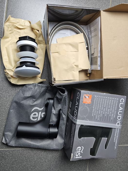 Baterie pentru lavoar baie Negru mat