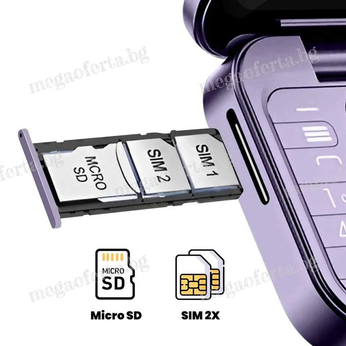 i16 PRO Мини Сгъваем Мобилен Телефон с две сим карти