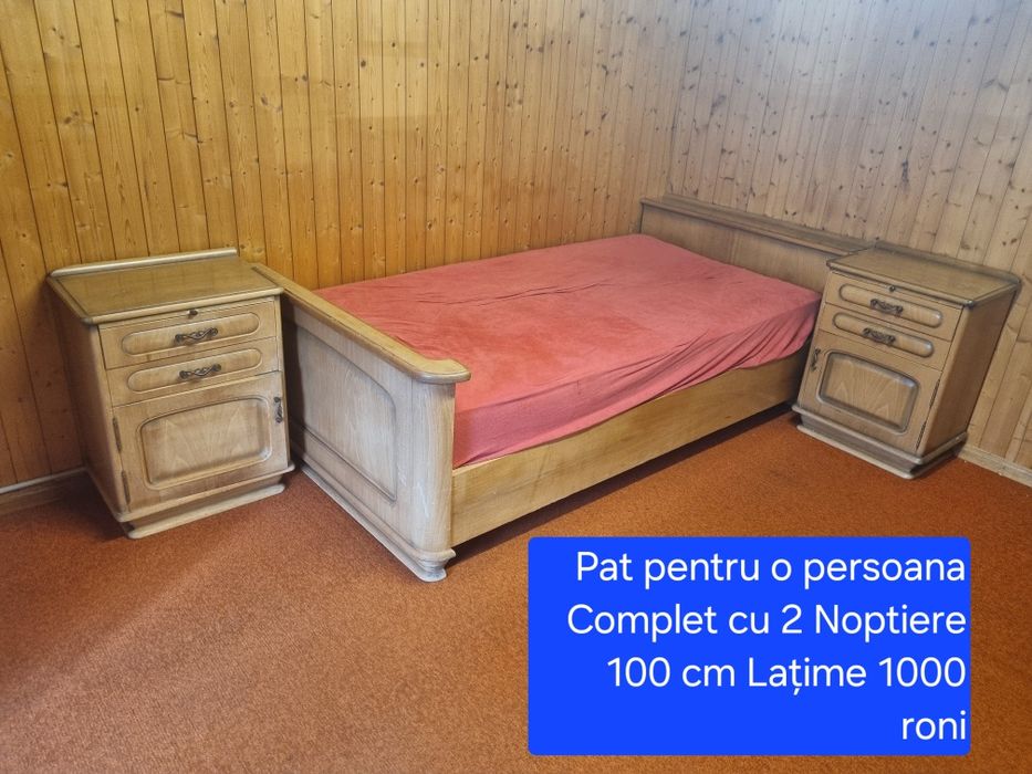 Paturi din Lemn Masiv cu Saltele și Noptiere.Preturi și marimi pe poze