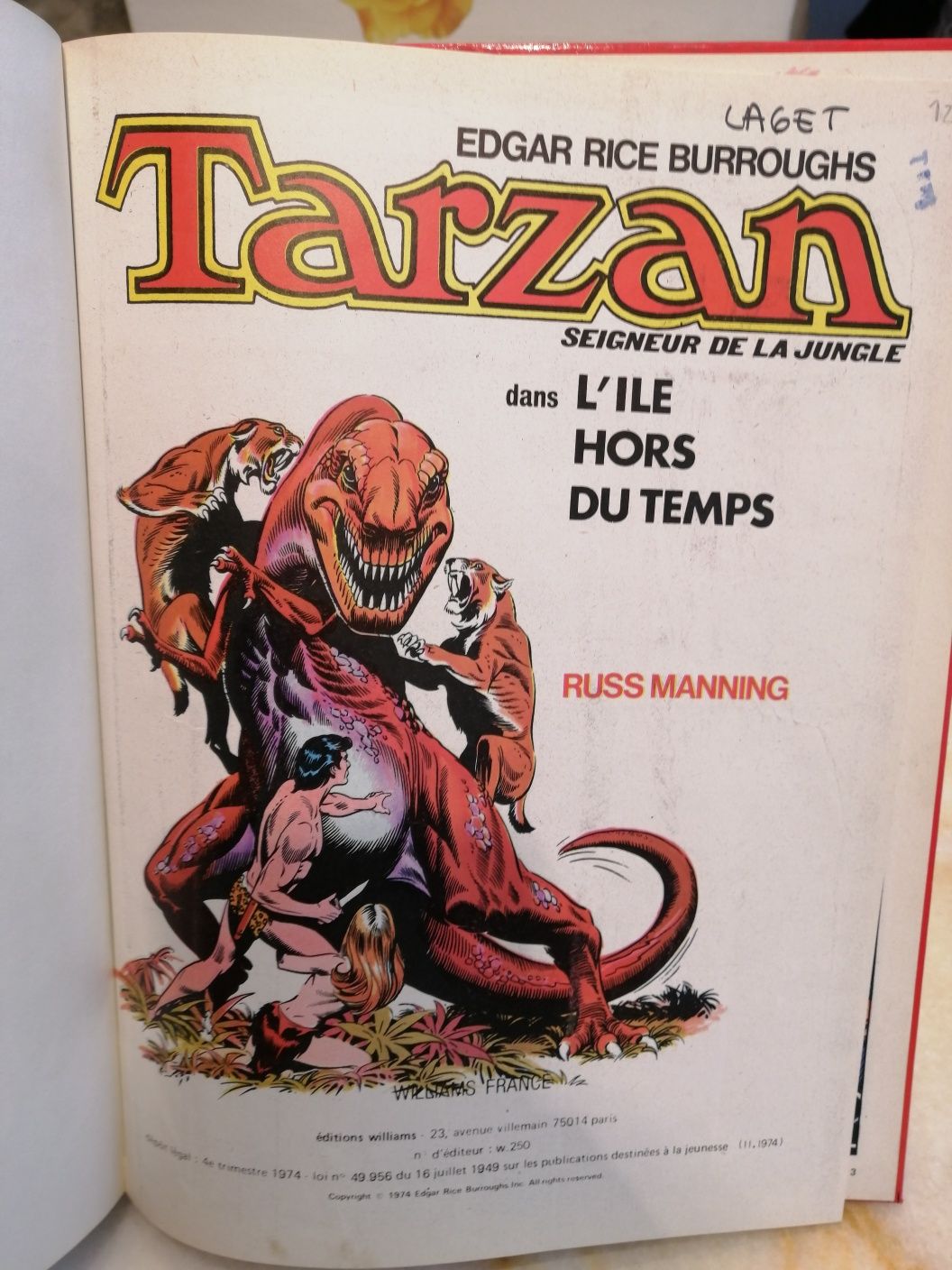 Album Tarzan "L'ile Hors du Temp" an 1974 ,preț 80 lei
