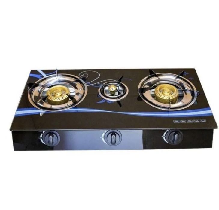 Газов котлон с 3 горелки, стъклен панел, газова , с пиезо запалване