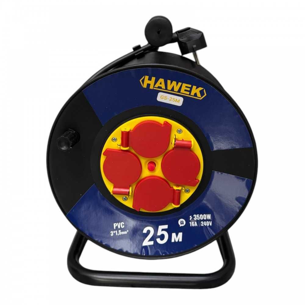 Удължител на макара с кабел 25 м HAWEK