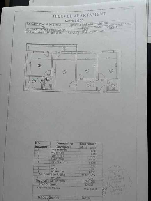 Vand apartament 3 camere zona centrala (langa Policlinica veche)