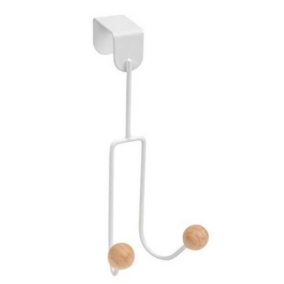 Комплект закачалки за врата, бели с дървени топчета