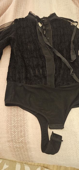 Риза-боди AVIN, кадифе и органза, еластично