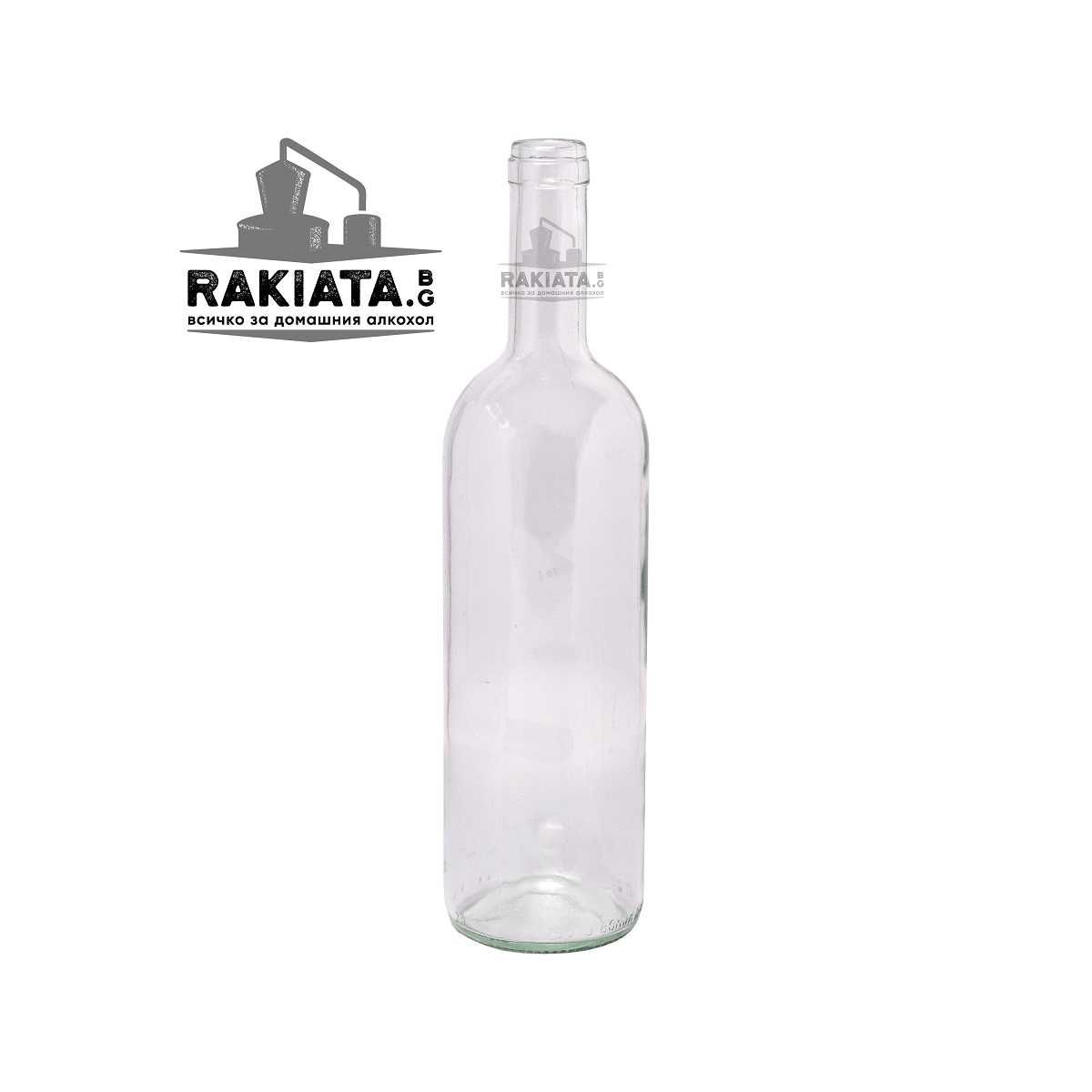 Стъклени бутилки за вино, ракия 750мл Стек 12бр, Бордо Лежера,20220182