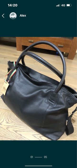 Geanta piele naturala - noi