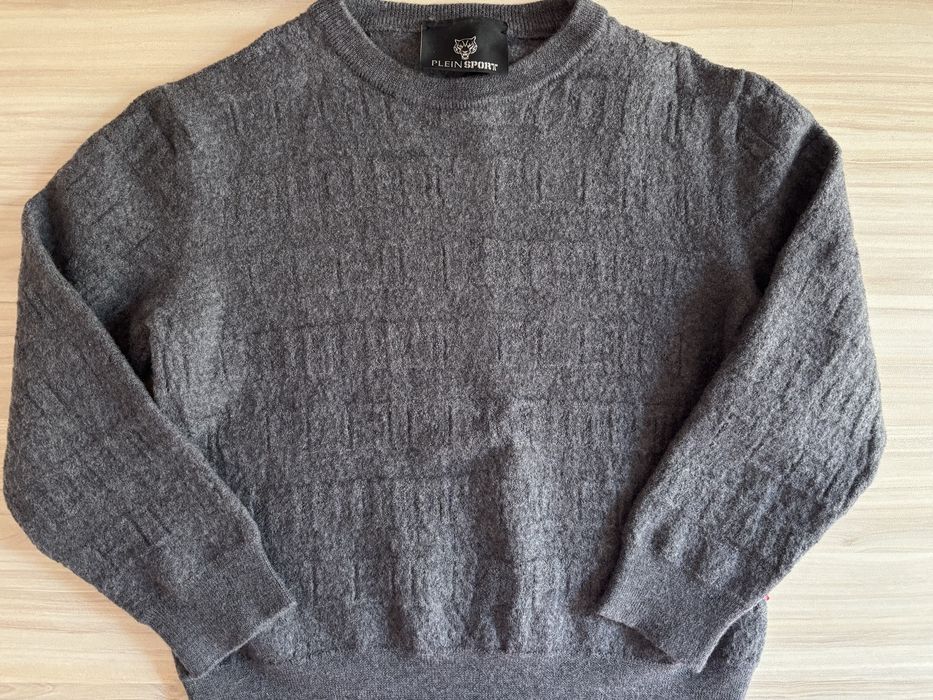 Детски пуловер Plein Sport от мериносова вълна