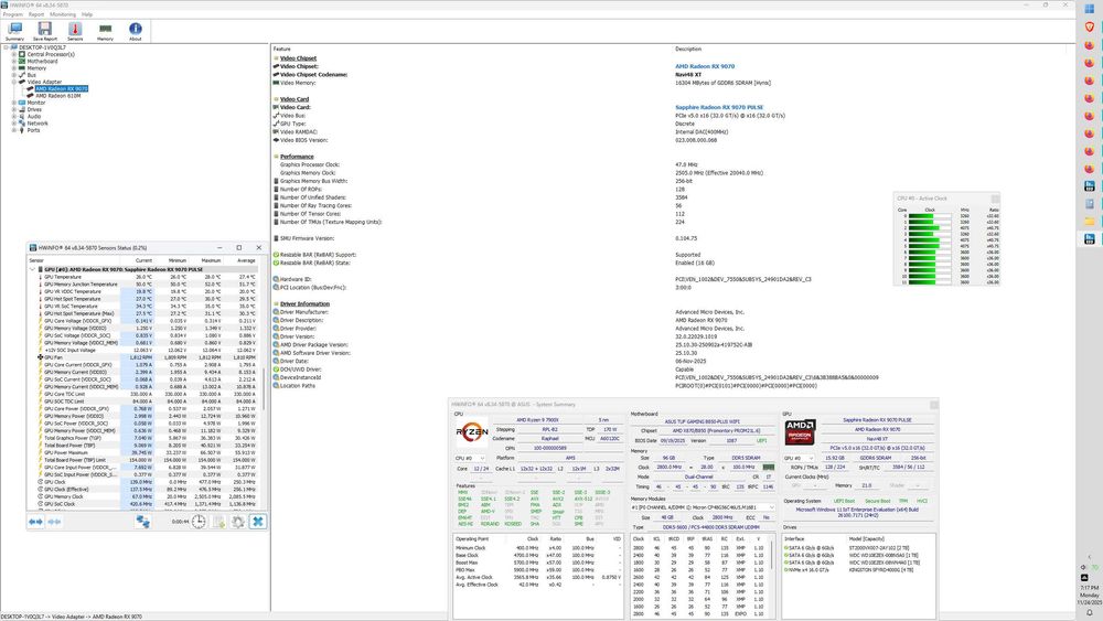 Placa video SAPPHIRE AMD RADEON RX 9070 GAMING 16GB GDDR6, 256-bit