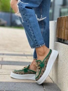 Papuci damă Gucci piele premium – fashion modern – mărimi 36-40