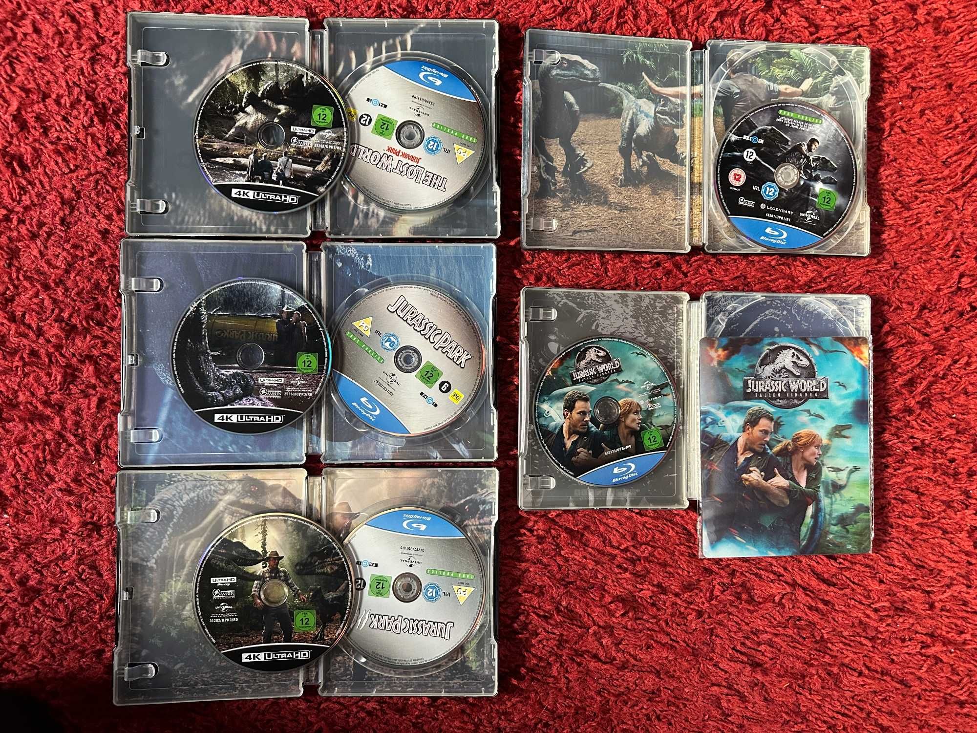 colectia filme Jurassic Park 1-5 4K ULTRA HD + bluray steelbook