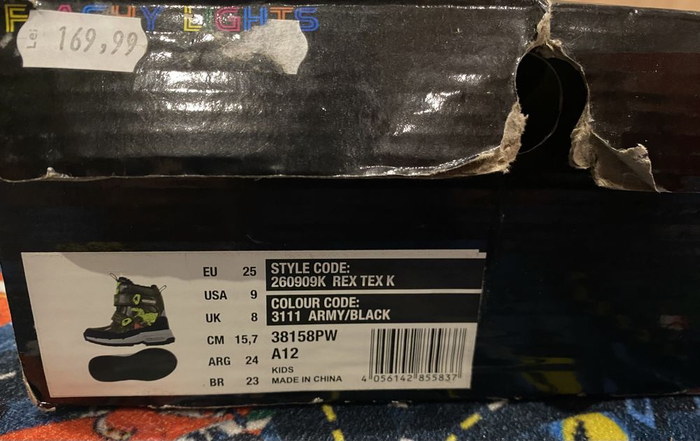 Ghete impermeabile Kappa Rex Tex cu luminite