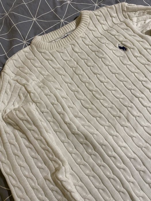 Pulover Ralph Lauren bărbați, crem, mărimea M – purtat o singură dată