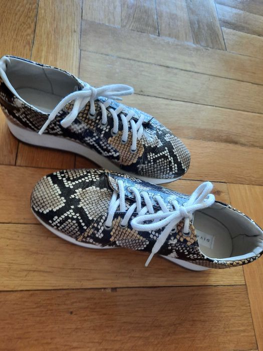 Pantofi sport dama din piele naturala cu imprimeu sarpe, mas.36