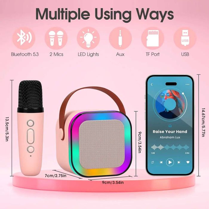 Boxă portabilă cu bluetooth microfon pentru copii și profespri