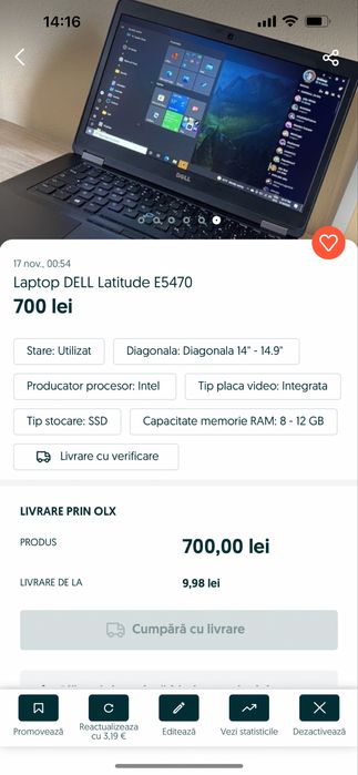 Laptop DELL latitude E 5470