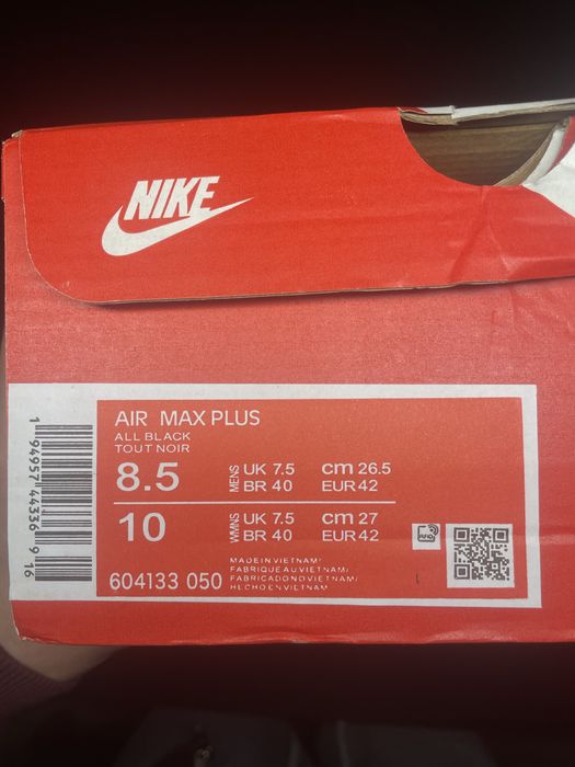 Nike Air Max Plus TN All Black / Tout Noir – noi, mărimea 42
