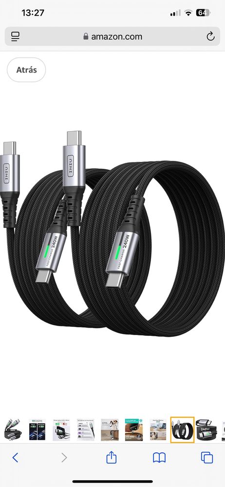 Cablu fast charger Usb c 240 watt 40 gb/s