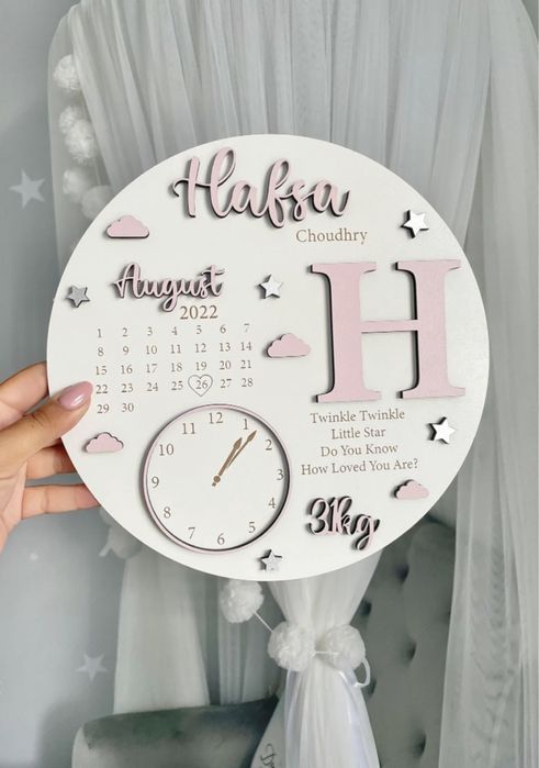 Персонализирана плакетка за раждане на бебе