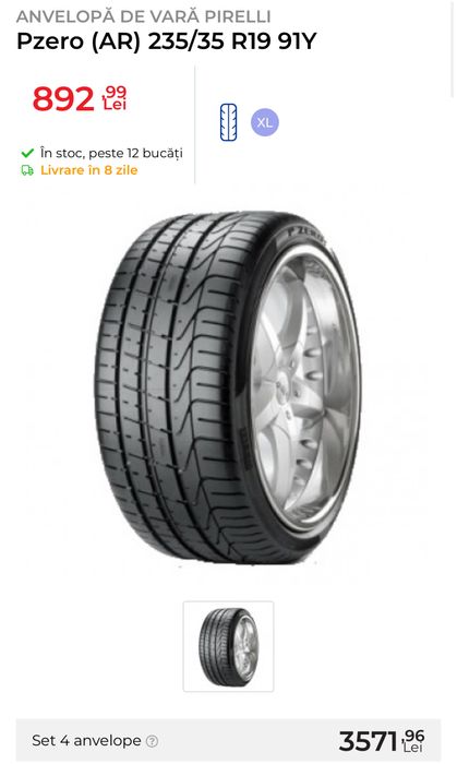Pirelli 4 cauciucuri de vara ca noi 235/35/19