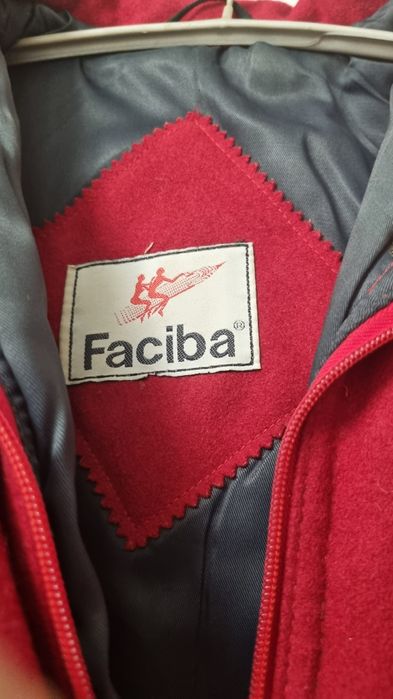 Scurta geaca  stofa lana Faciba rosu xl