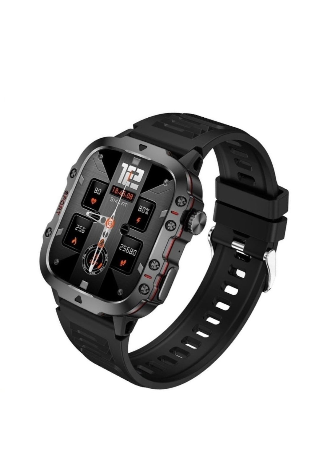 Ceas Smartwatch GT Sport , Curea Metal + Silicon Funcții Sport Puls et