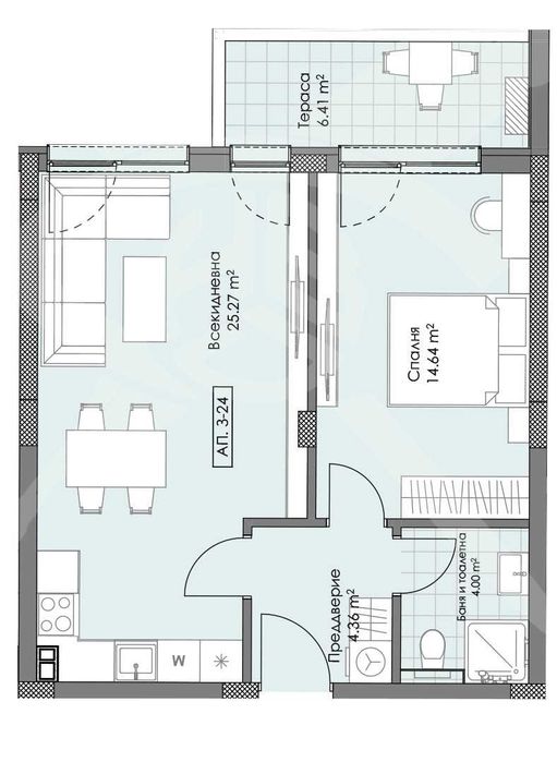 Двустаен апартамент Остромила 592-22307