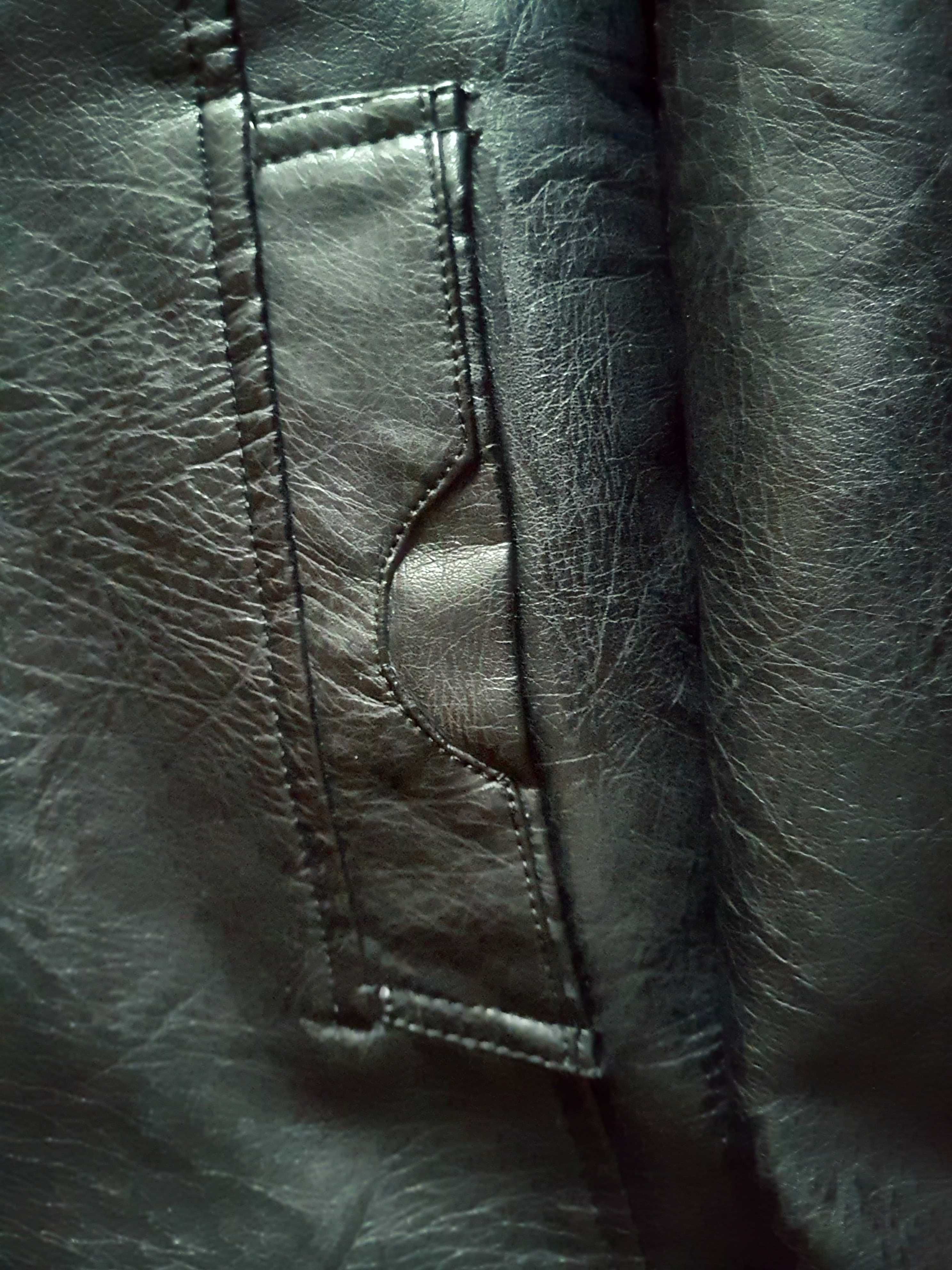 Кожаная мужская зимняя куртка.
