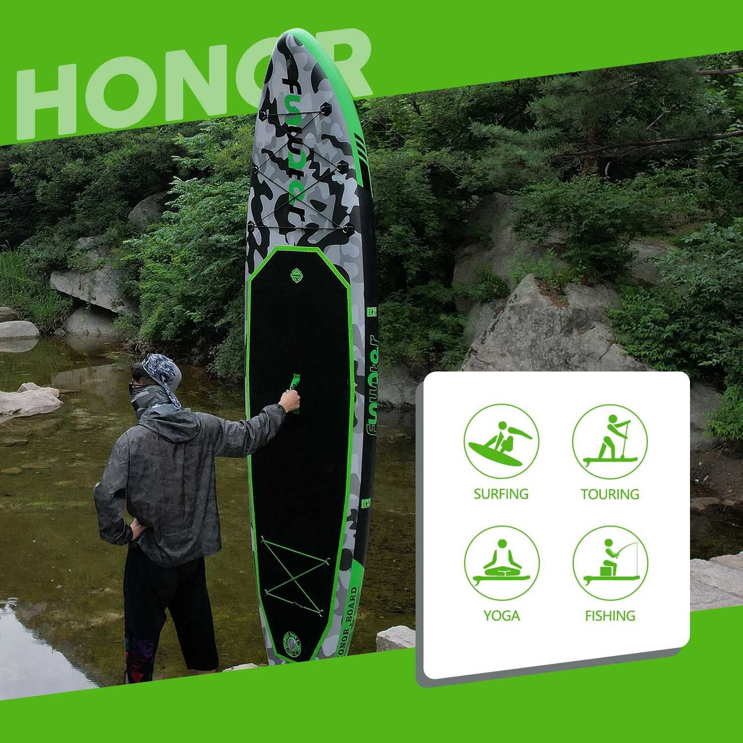 Надуваем падълборд FunWater Honor 330cm каяк седалка Paddle Board SUP