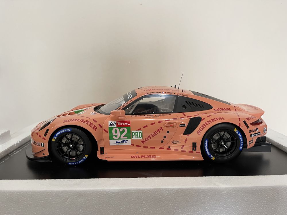 Macheta Spark Porsche 911 RSR 991 92 Pink Pig Le Mans 2018 1:/12