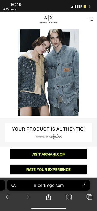 Нова оригинална чанта Armani Exchange с етикет големият размер 25х17х7