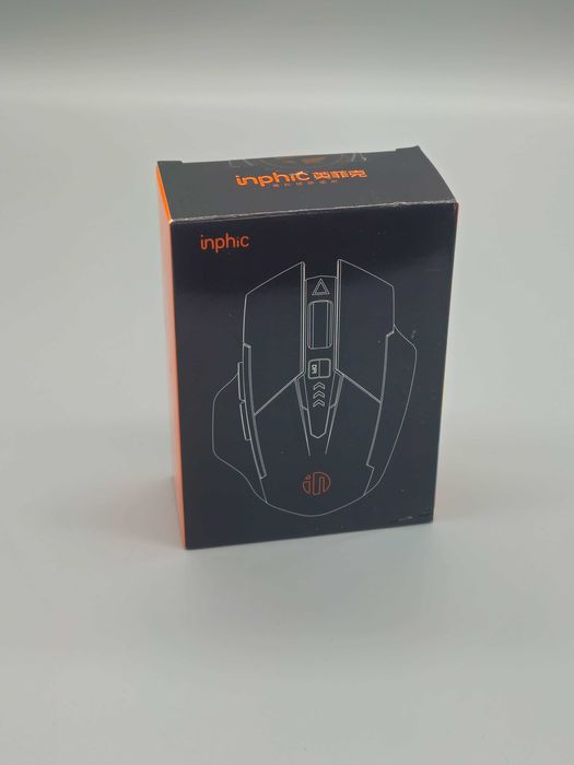 Безжична мишка inphic – презареждаема 2.4G, ергономична, черна