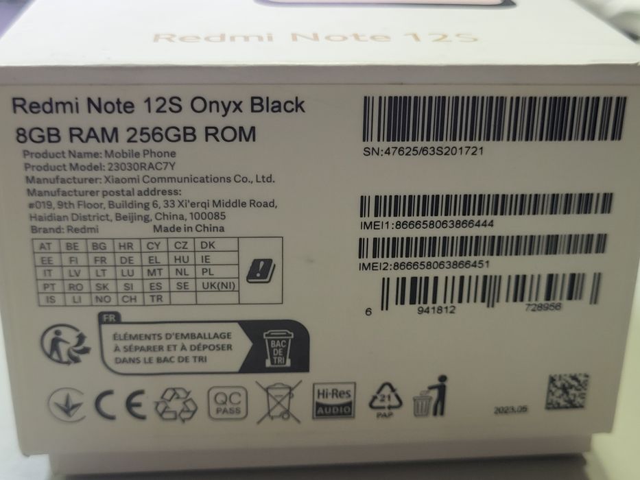 Redmi Note 12s Onyx Black Negru ca Nou Impecabil Poze Reale
