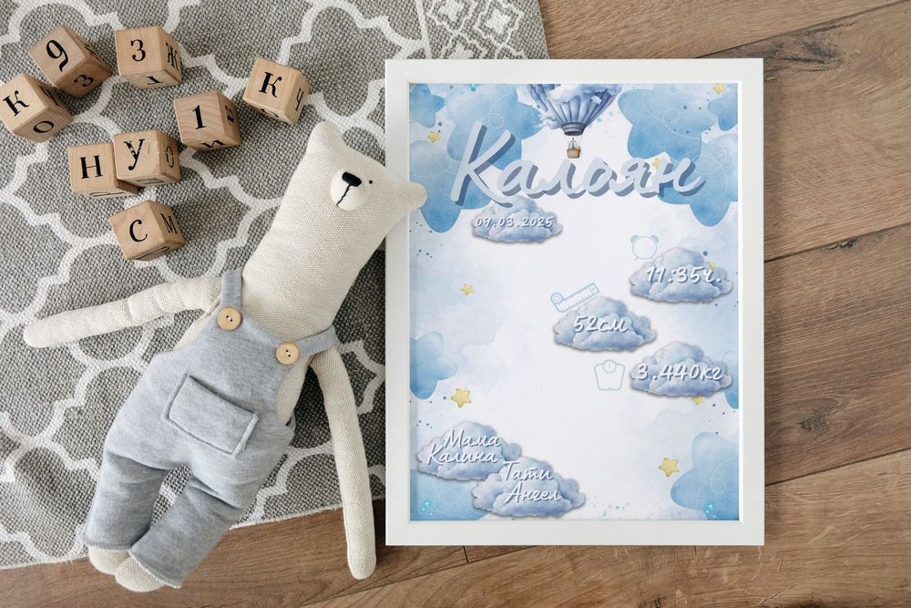 Персонализирана бебешка визитка / Картичка за бебе