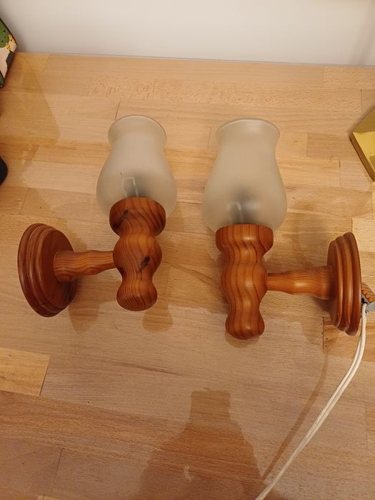 Accesorii decorațiuni lumina vintage colectie lemn sticla Franța 1970