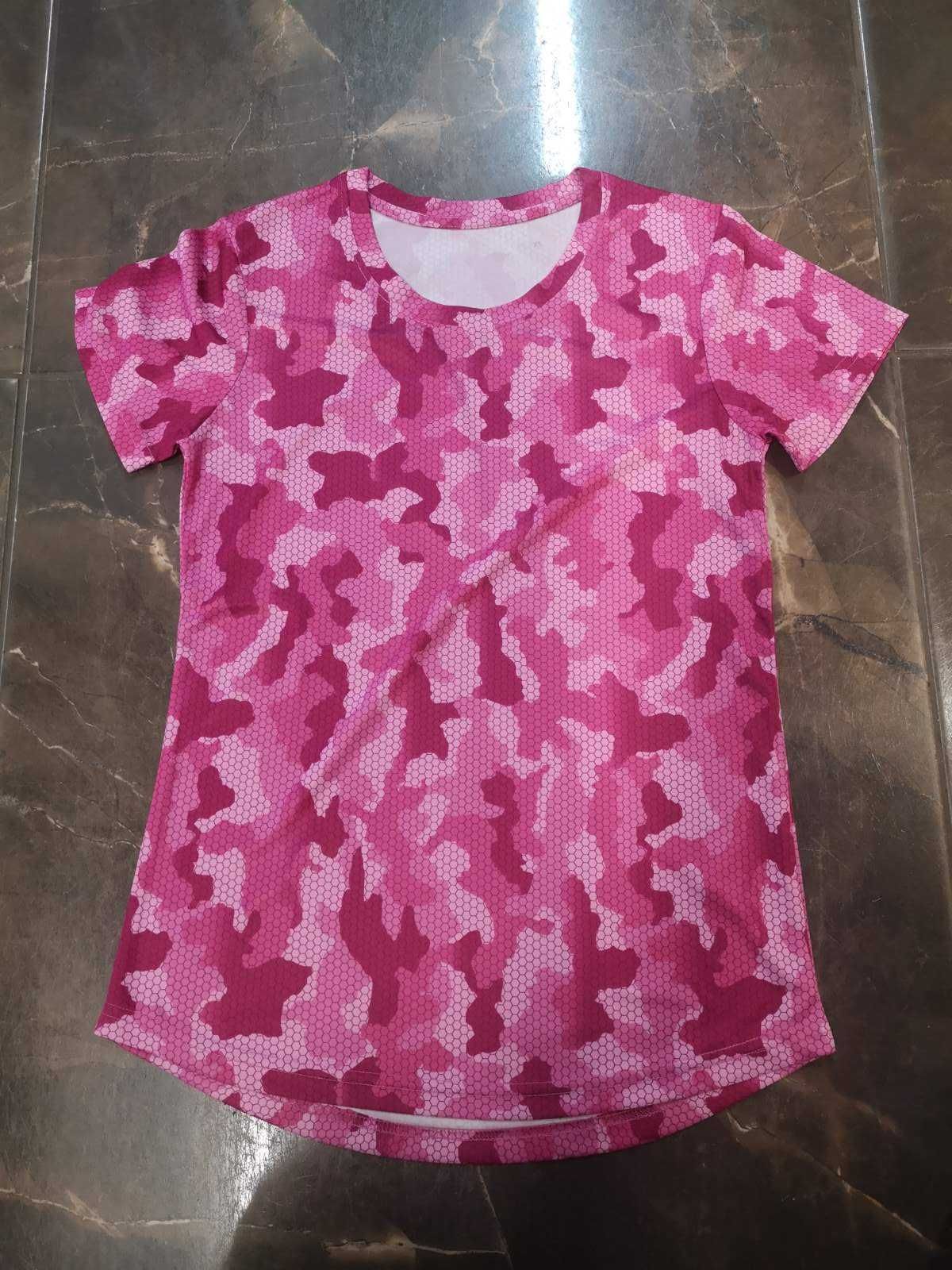 Дамска камуфлажна розова тениска