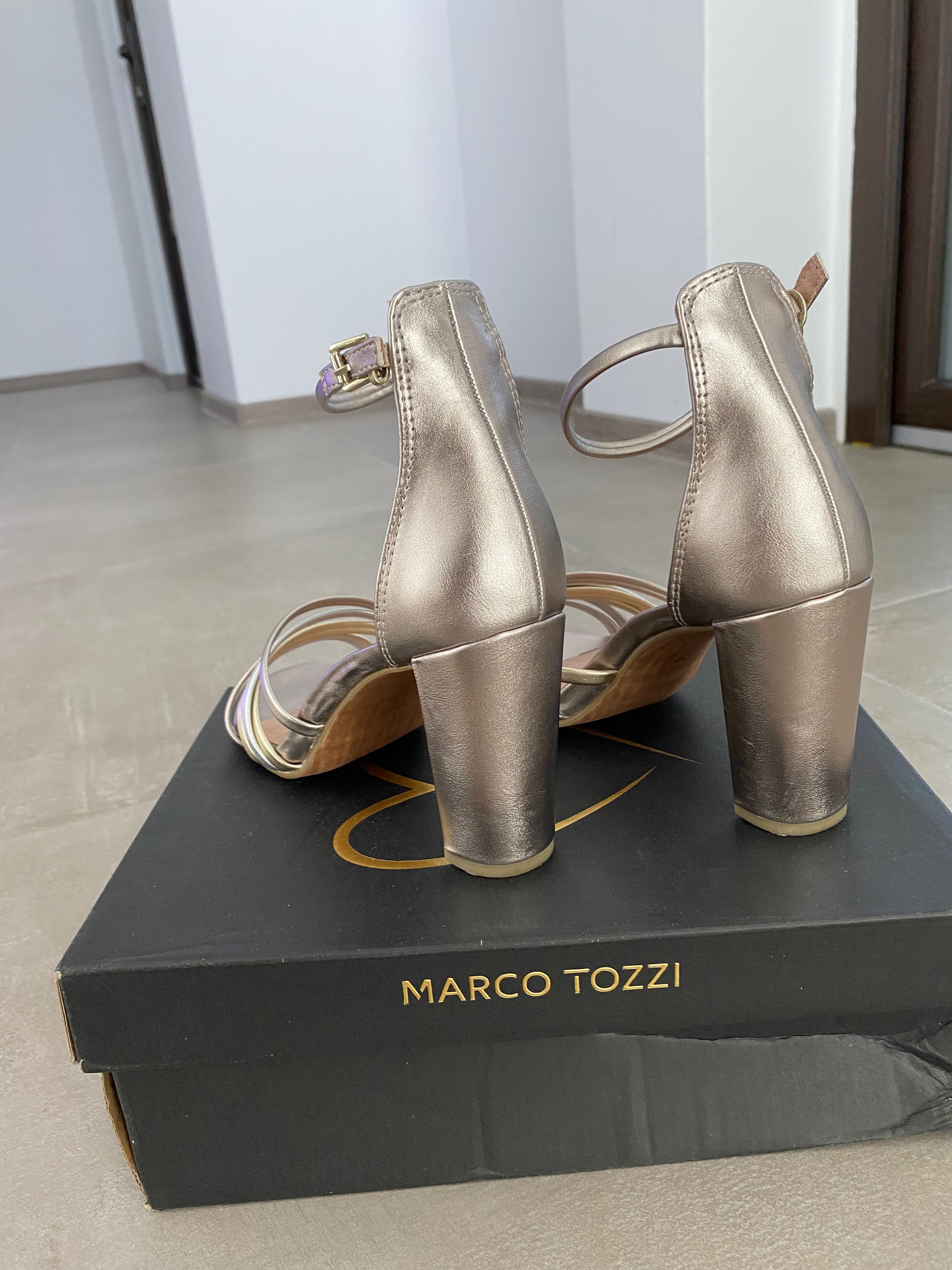 Sandale elegante argintii Marco Tozzi
