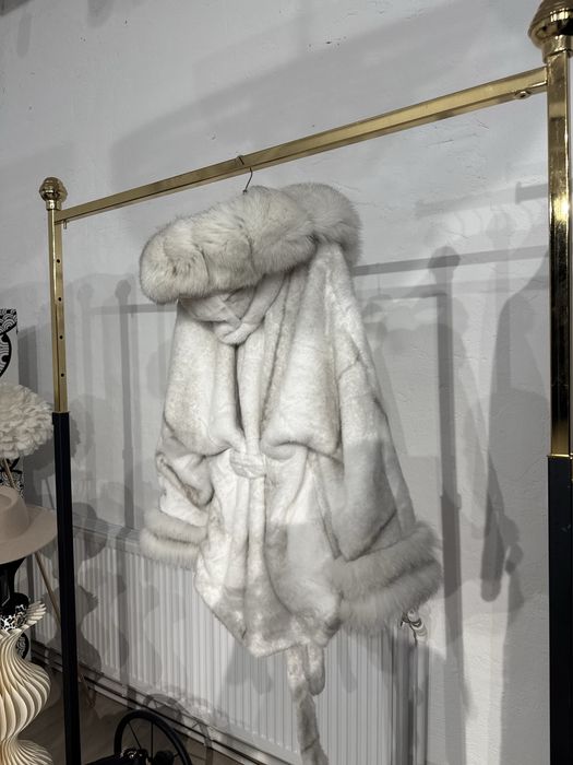 Geaca Alcantara cu Blana de Vulpe