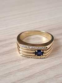 Золотой мужской перстень с сапфиром
