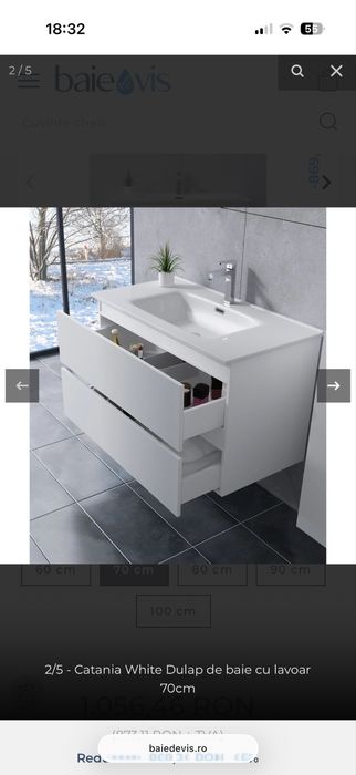 Corp de baie suspendat cu lavoar (oglinda cadou)