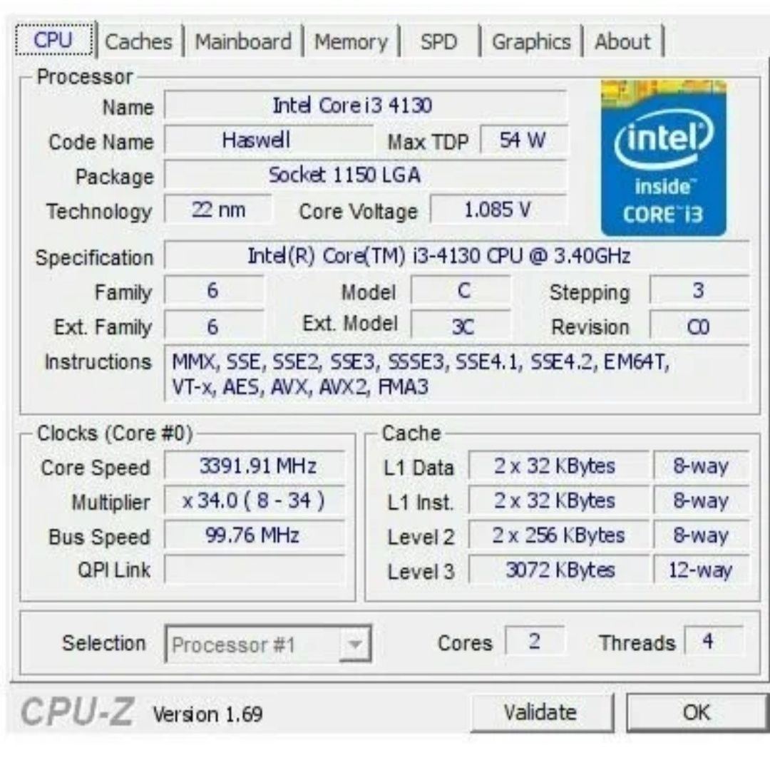 Продаю процессор i3 4130