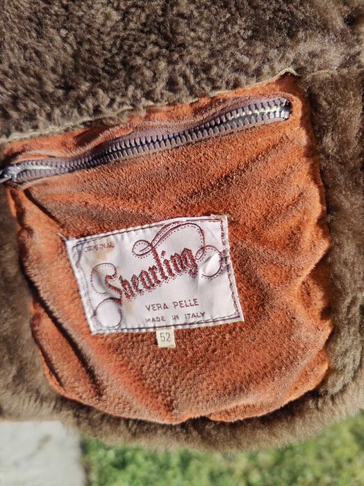 Cojoc barbat piele / blana naturala miel XL 52 NOU Maro   Italy