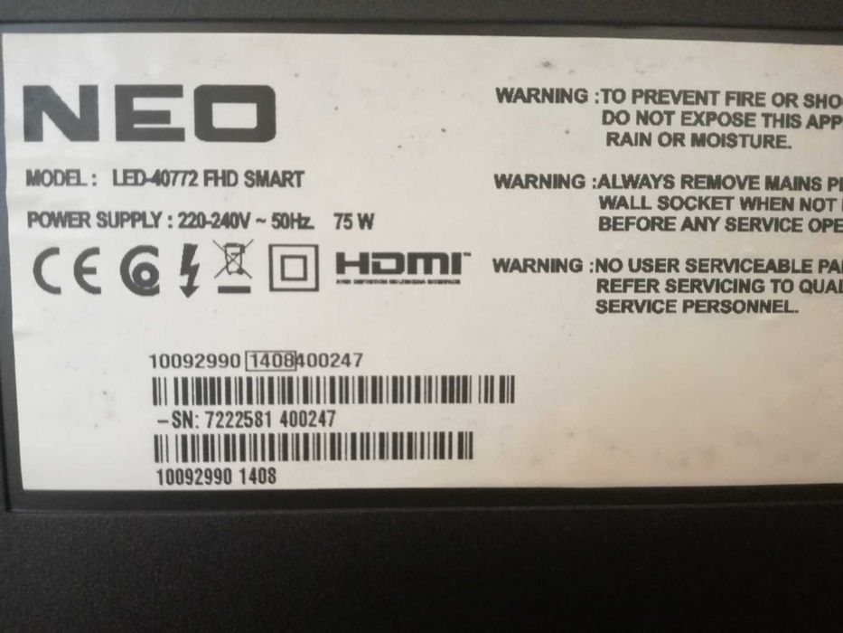 Телевизор  NEO LED - 40772 FHD SMART