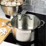 Oala din inox 11.5 litri cu capac, 30 cm,fund termic multistrat,