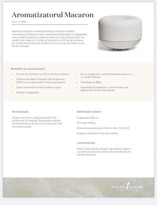 Aromatizor Macaron Young Living