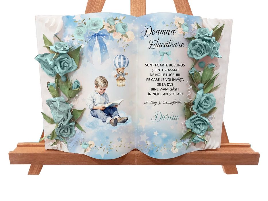 Tablou personalizat pentru educatoare învățătoare Crăciun poza ta