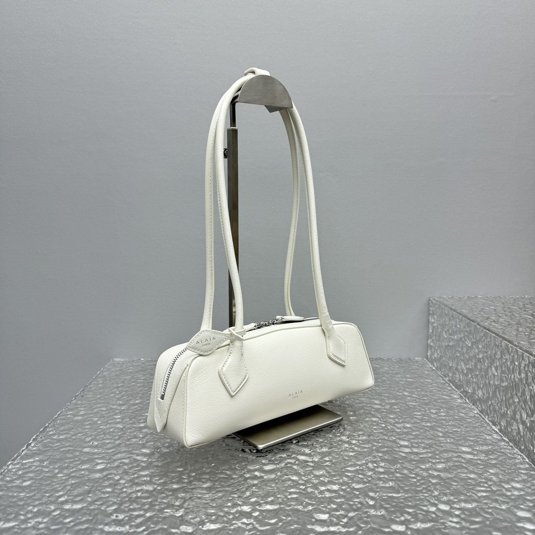 Geanta Alaia Le Teckel 27cm alb, Premium